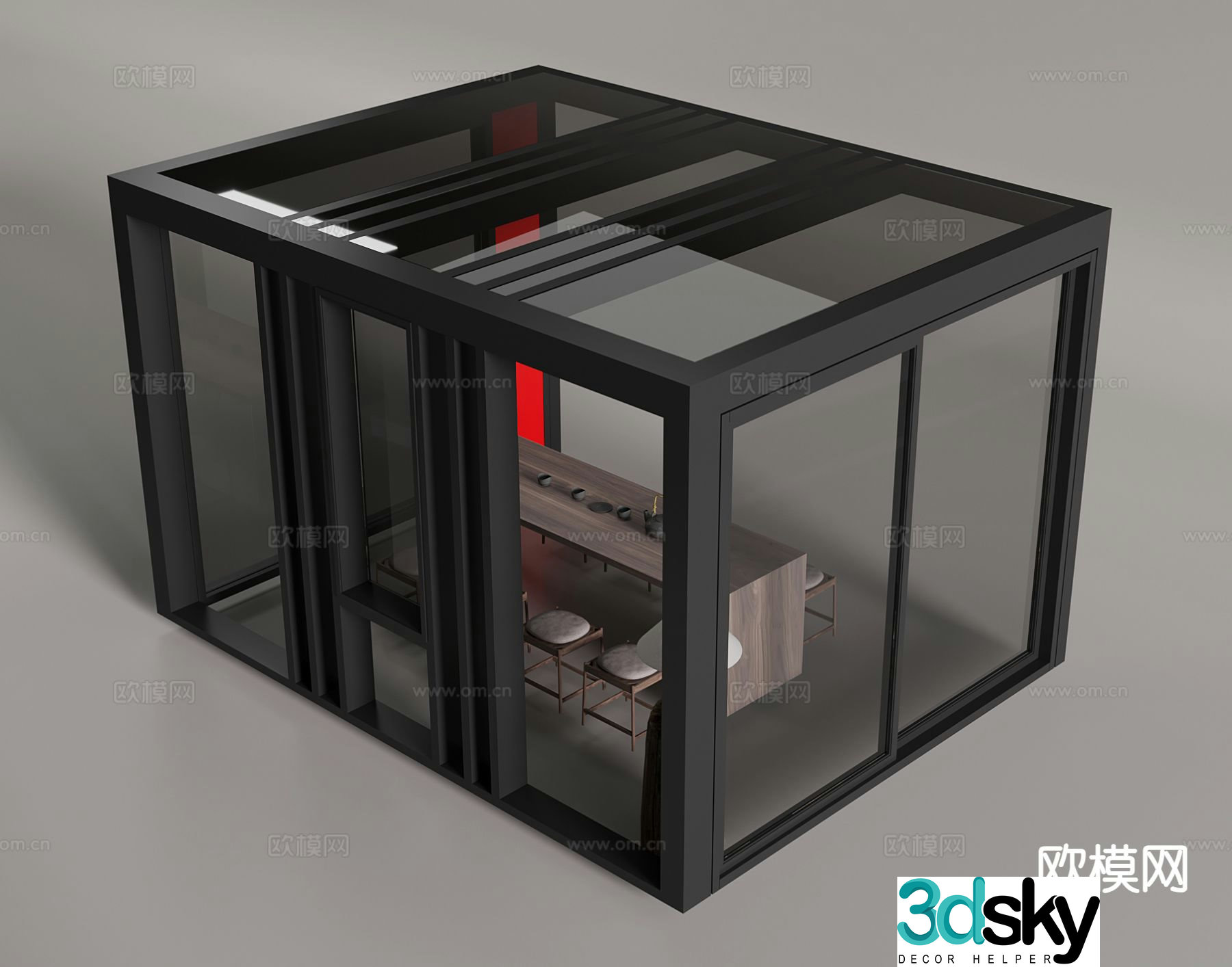 Glass room sun room gardening sketch 3D model