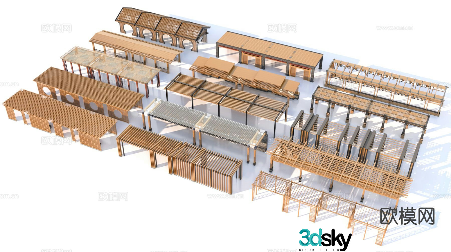 Modern outdoor gallery 3d model