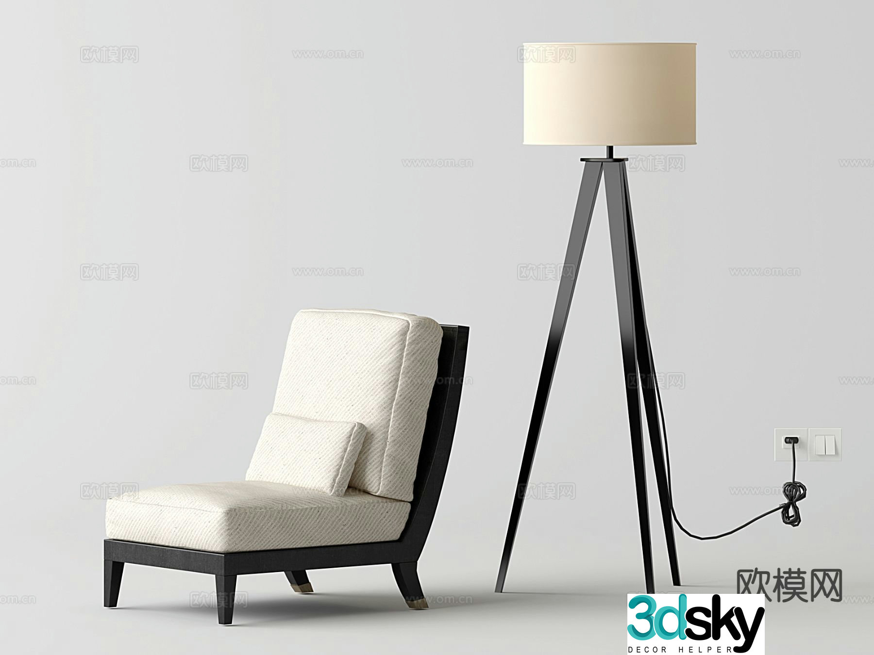 New Chinese style chair sofa chair leisure chair 3d model