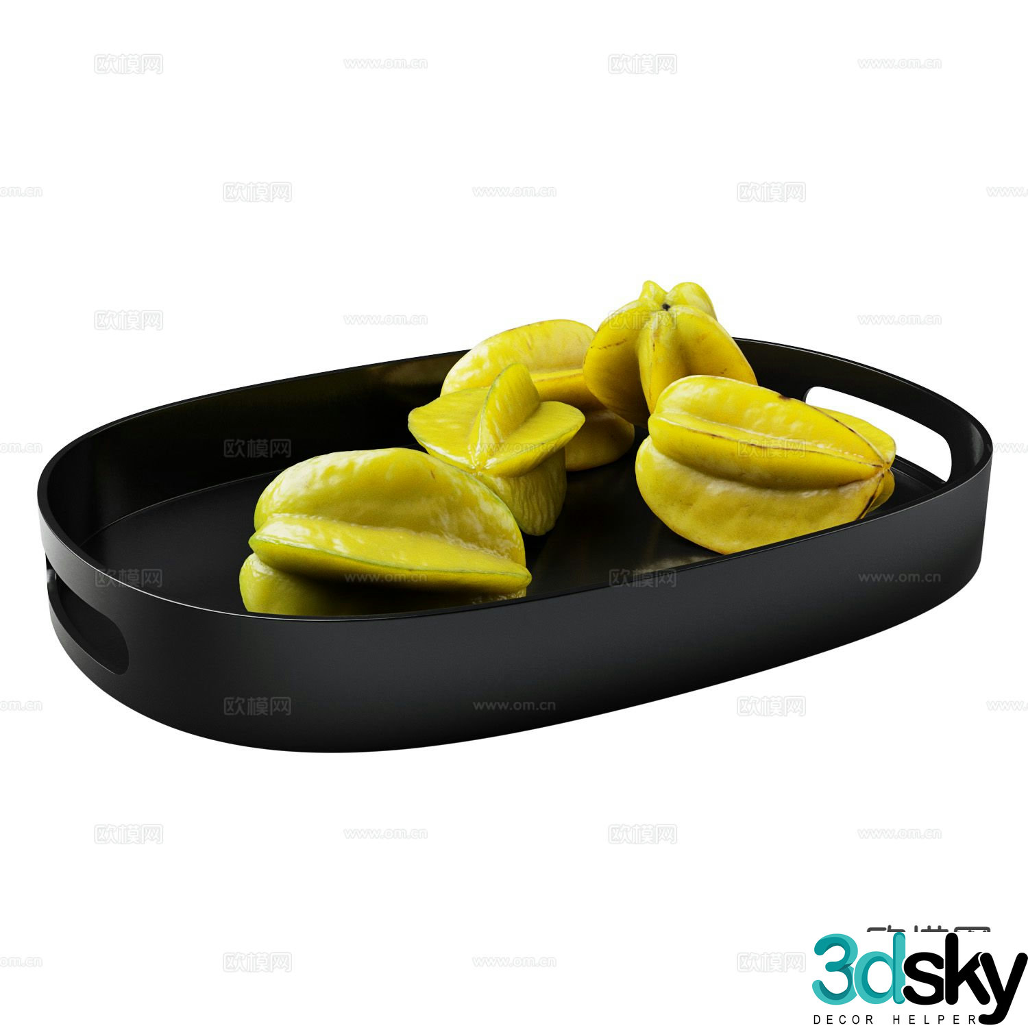 Modern star fruit fruit plate fruit 3d model