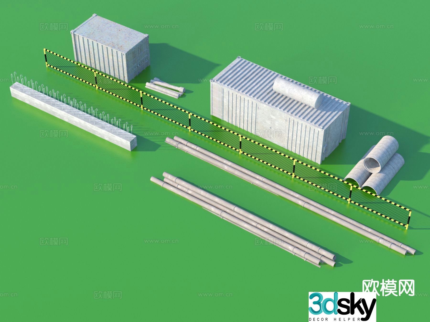 Pipe cement pipe sewage pipe 3d model