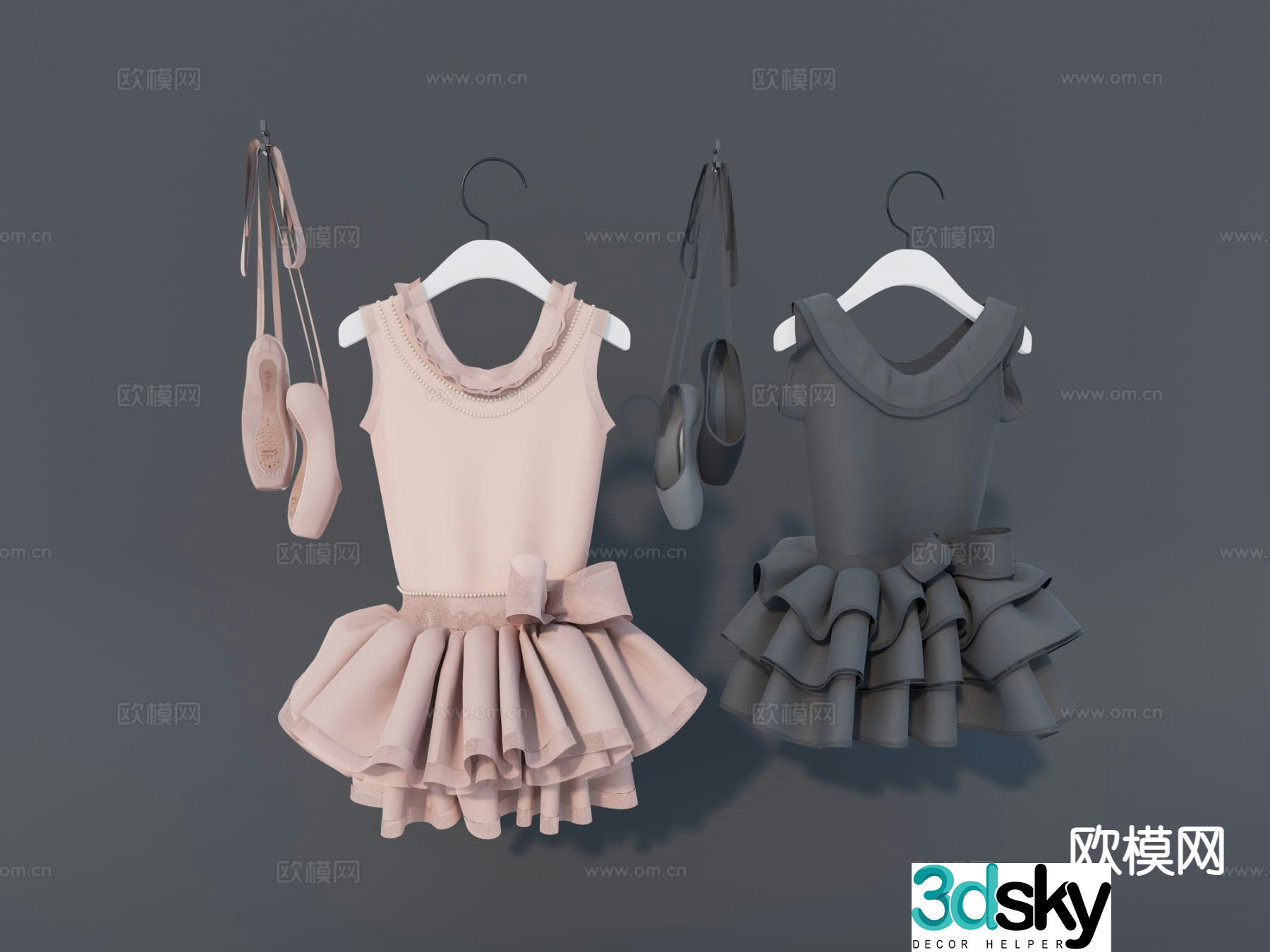 Modern clothing children’s skirt ballet skirt 3d model