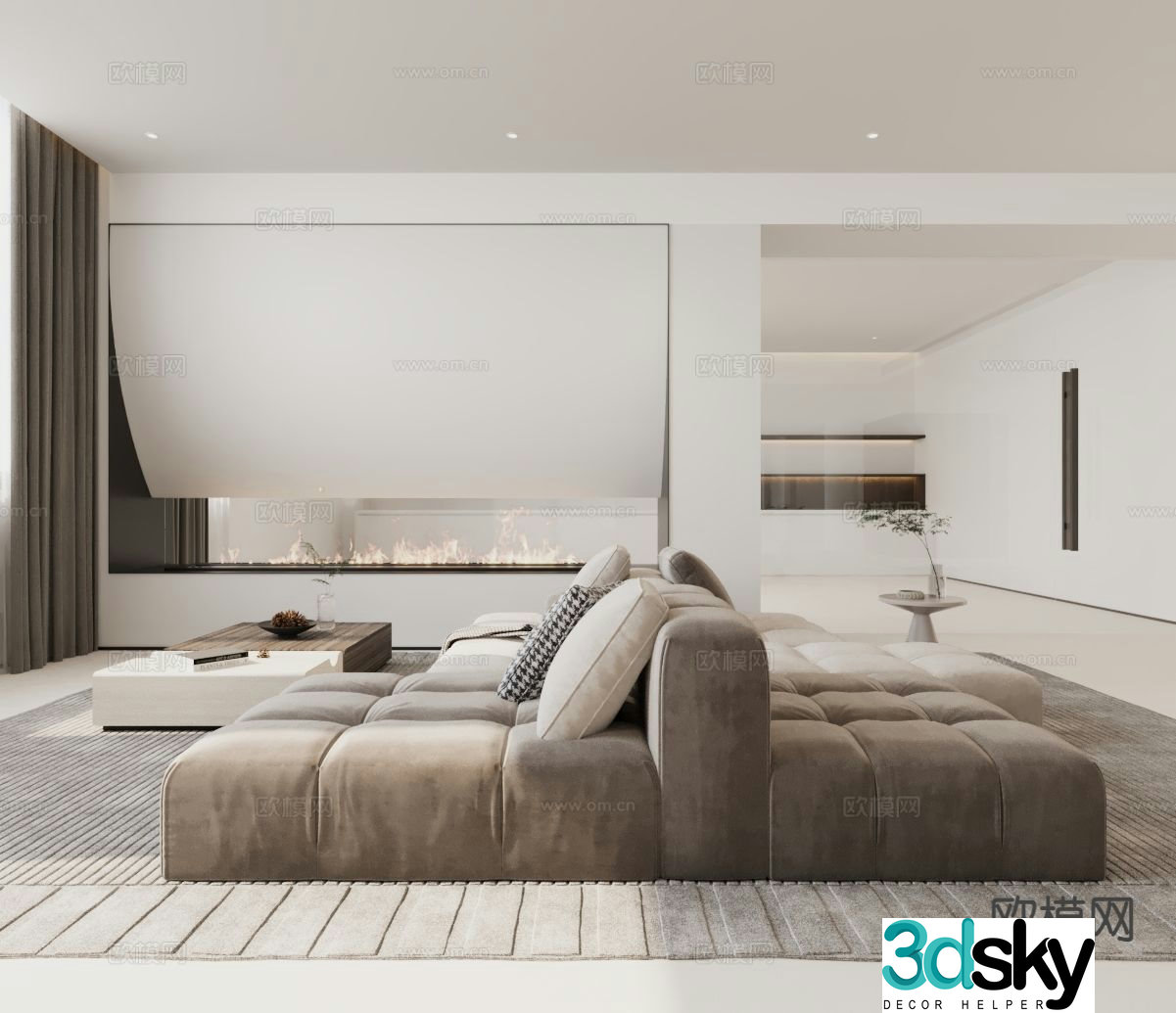 Modern modular sofa backrest sofa 3d model
