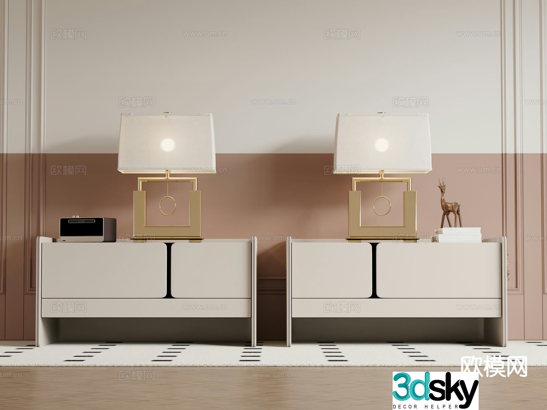 Modern bedside table 3d model