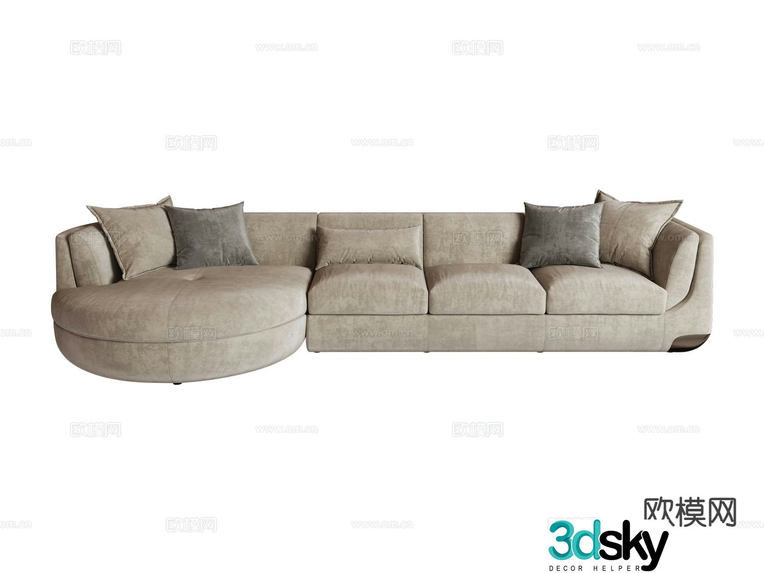 Longhi-Bravery corner sofa multi-person sofa 3d model