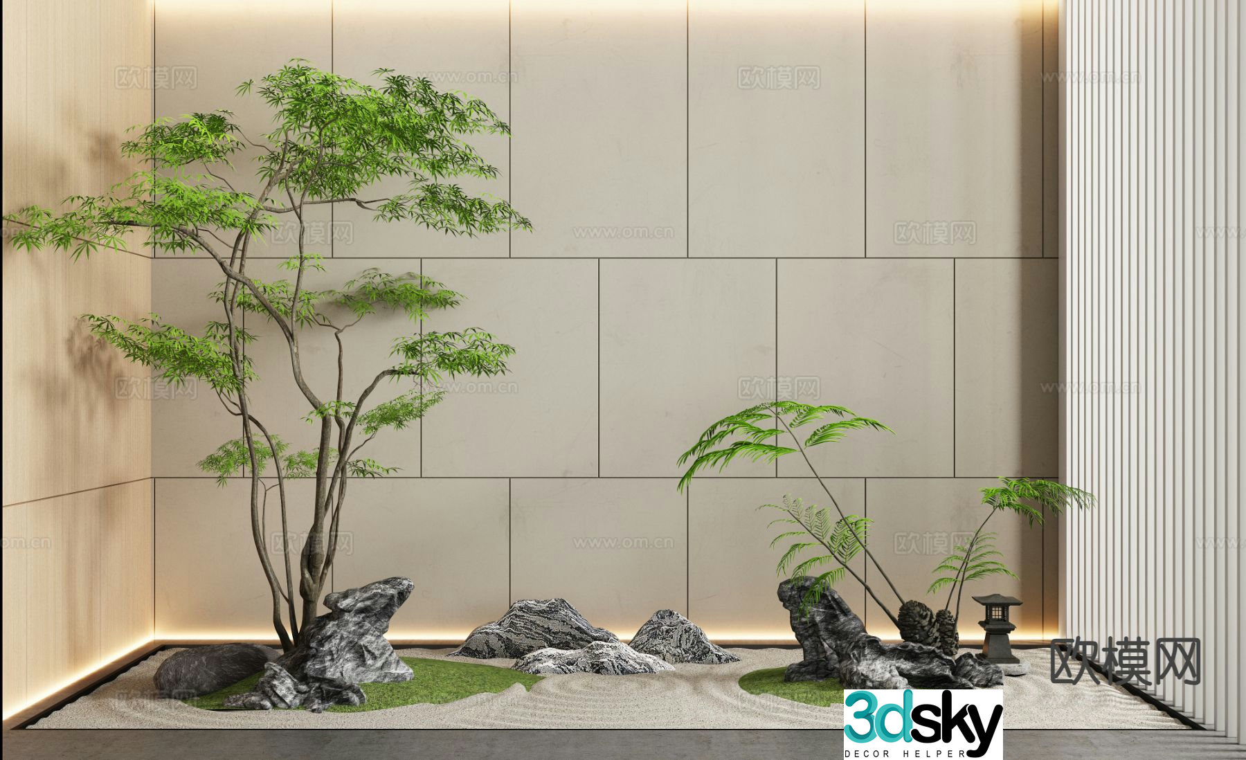 Modern plant landscaping indoor landscape 3d model