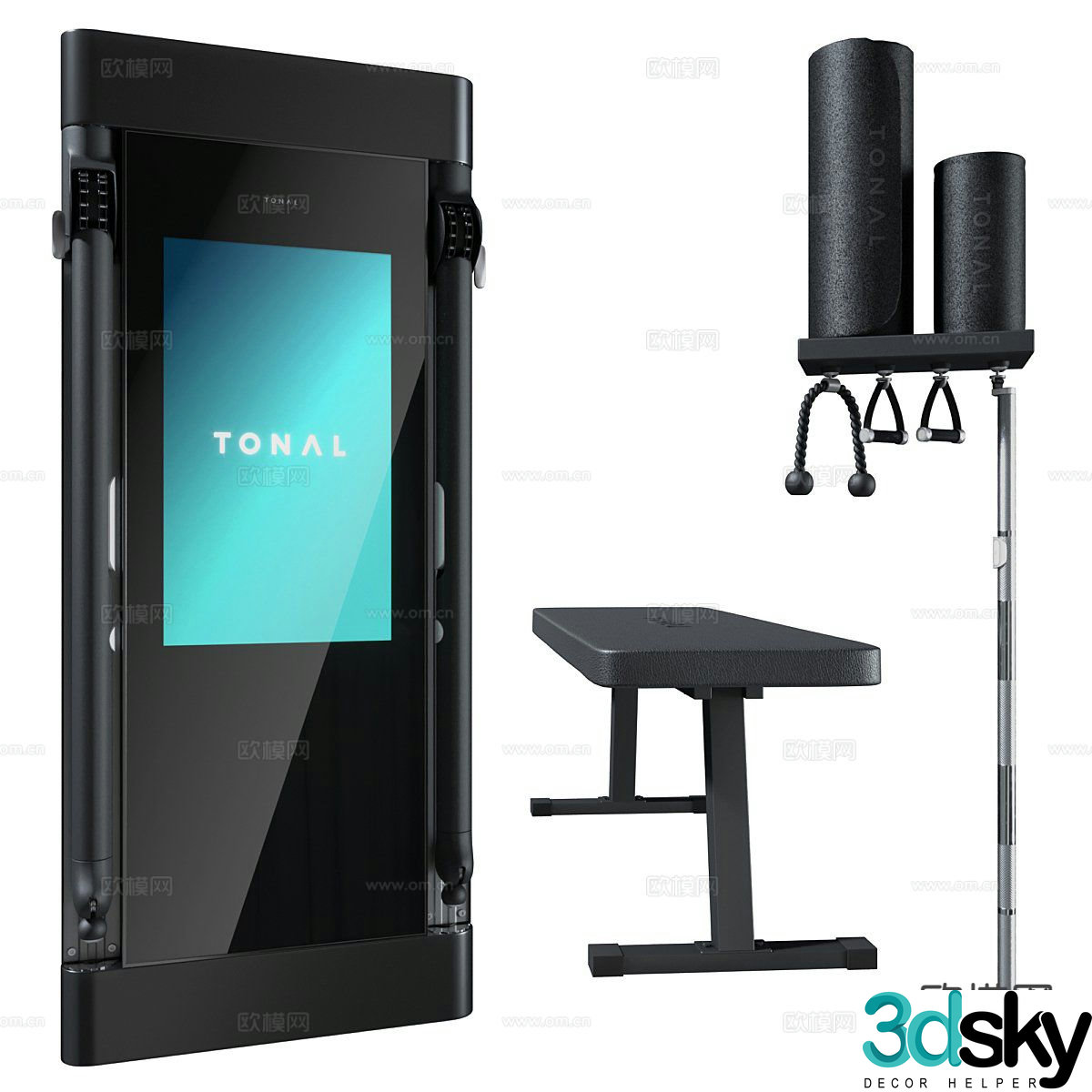 Fitness equipment walking machine treadmill 3d model
