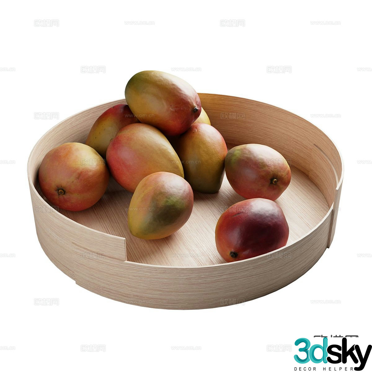 modern fruit fruit plate mango 3d model