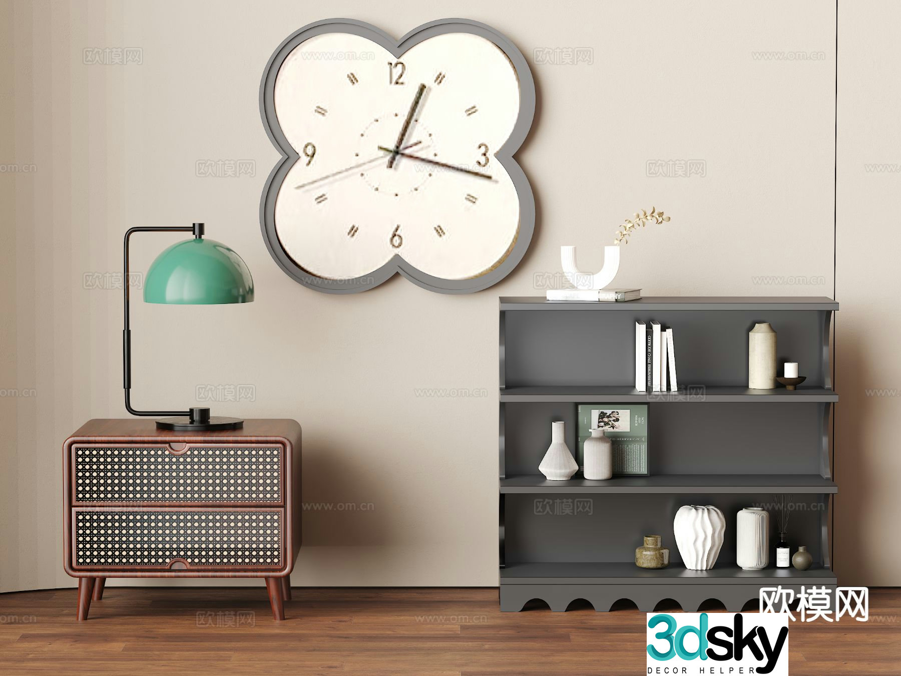 Medieval style bedside table 3d model