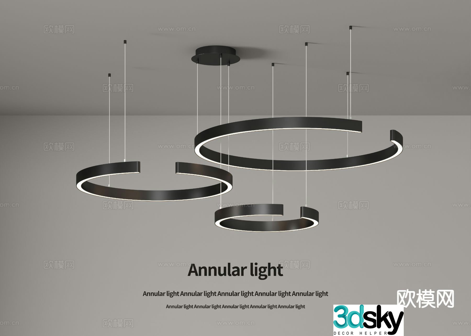 Modern ring chandelier minimalist chandelier 3d model