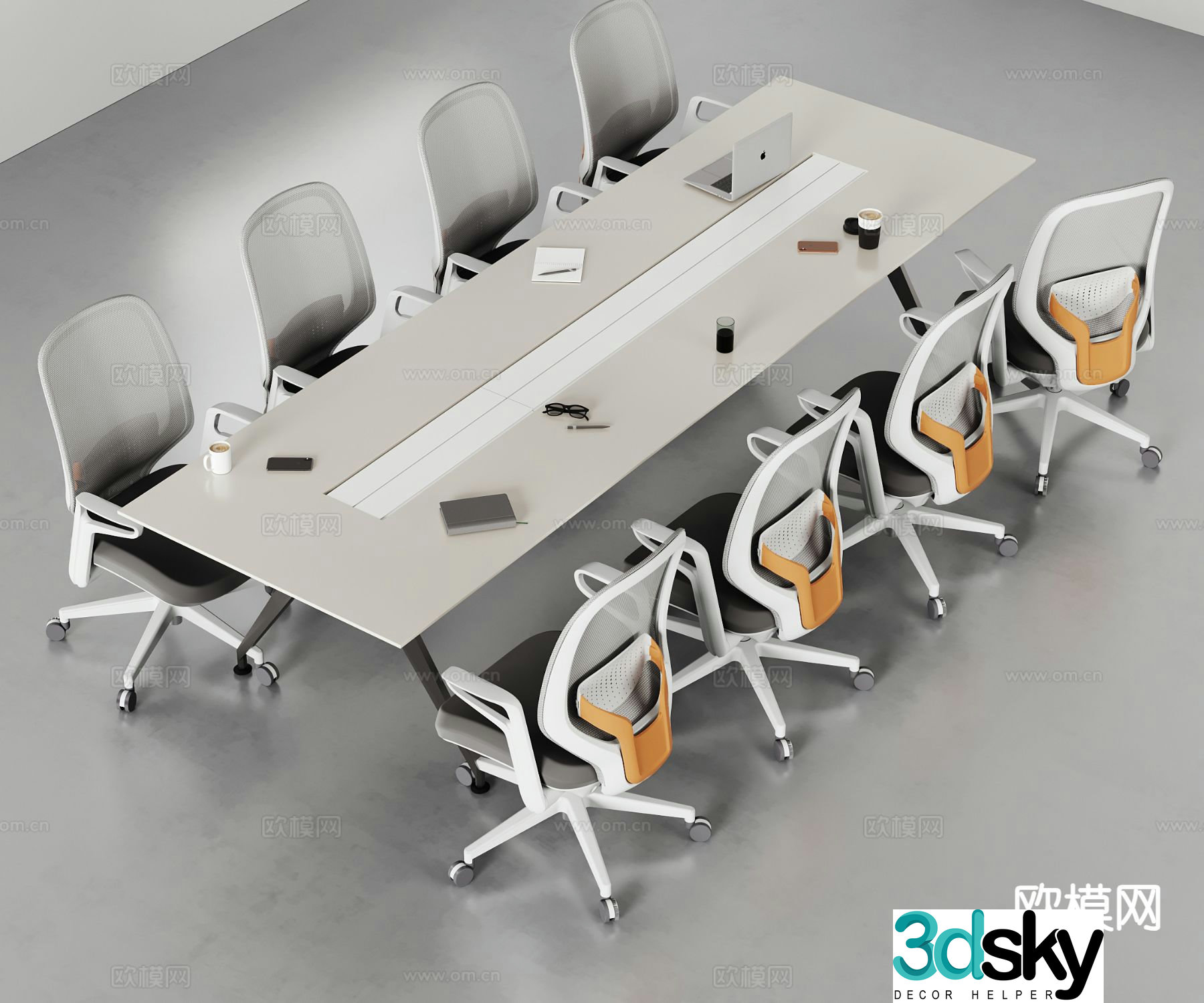 Modern conference table 3d model