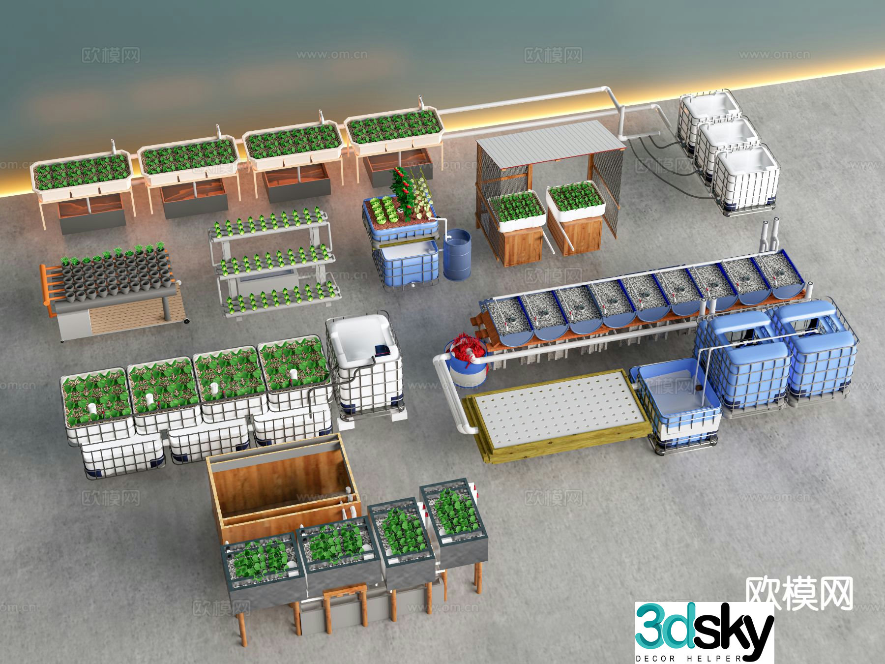 Modern irrigation equipment vegetable garden breeding equipment 3D model