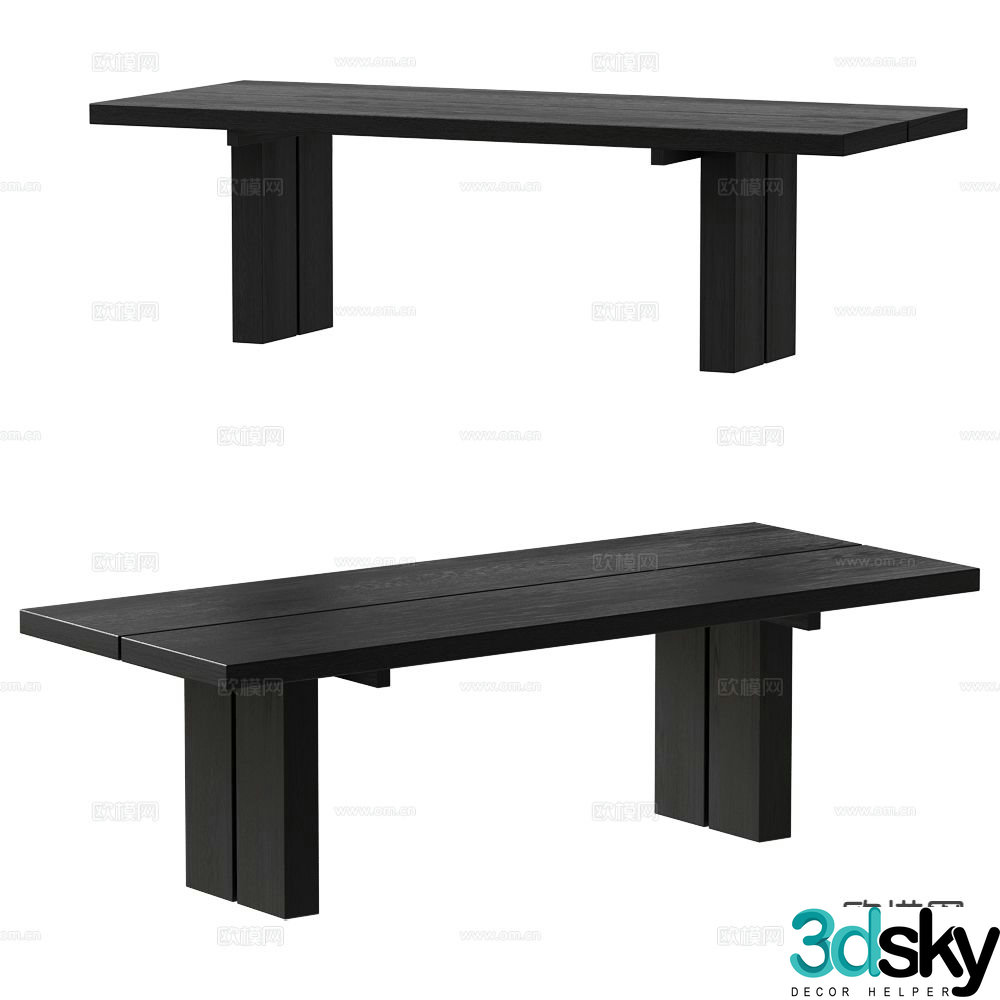 Gervasoni Modern Dining Table 3D Model