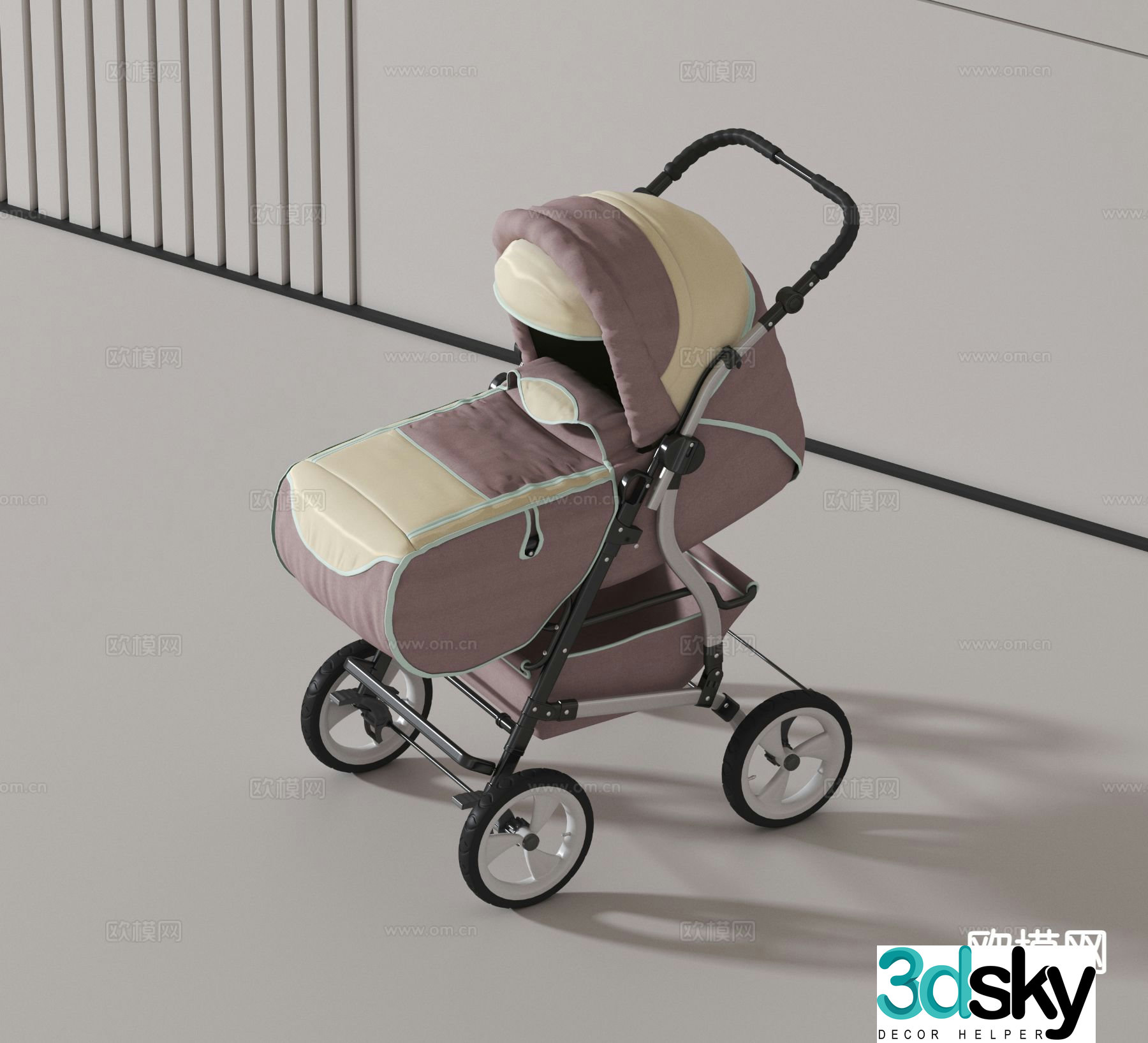 Modern stroller 3d model
