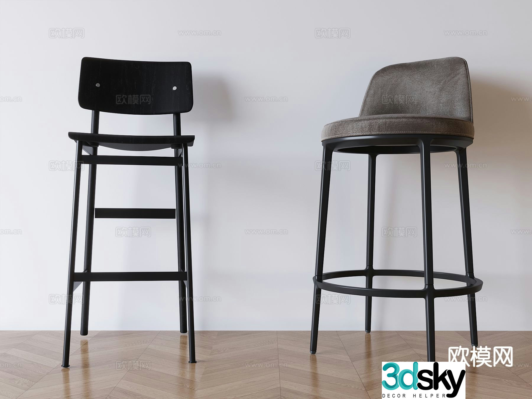 Modern bar stool bar stool high stool 3d model