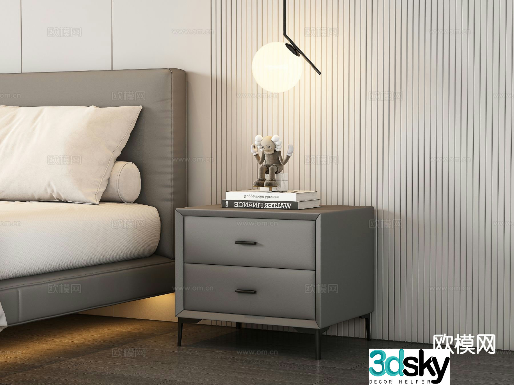 Modern bedside table 3d model
