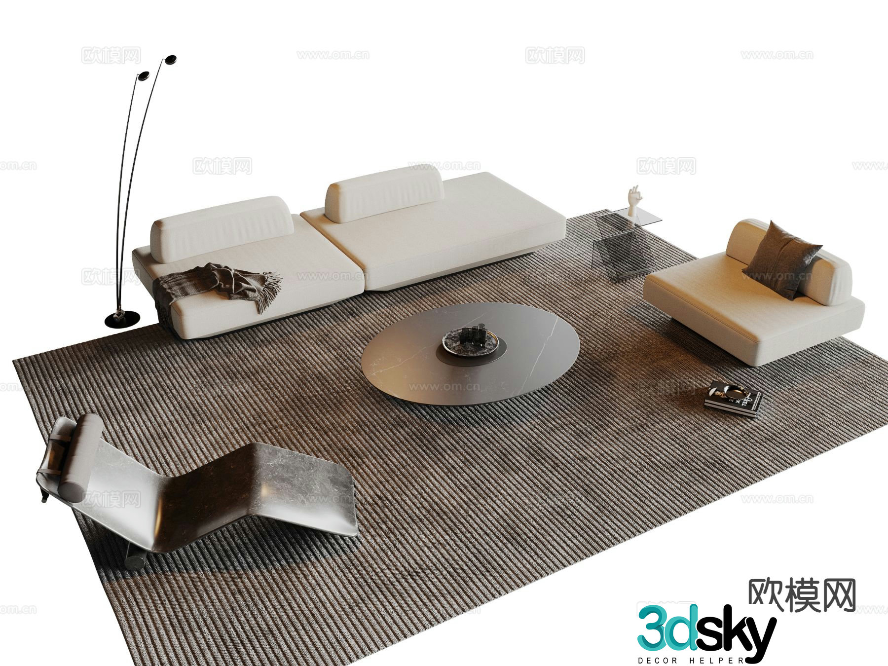 Italian sofa combination 3d model