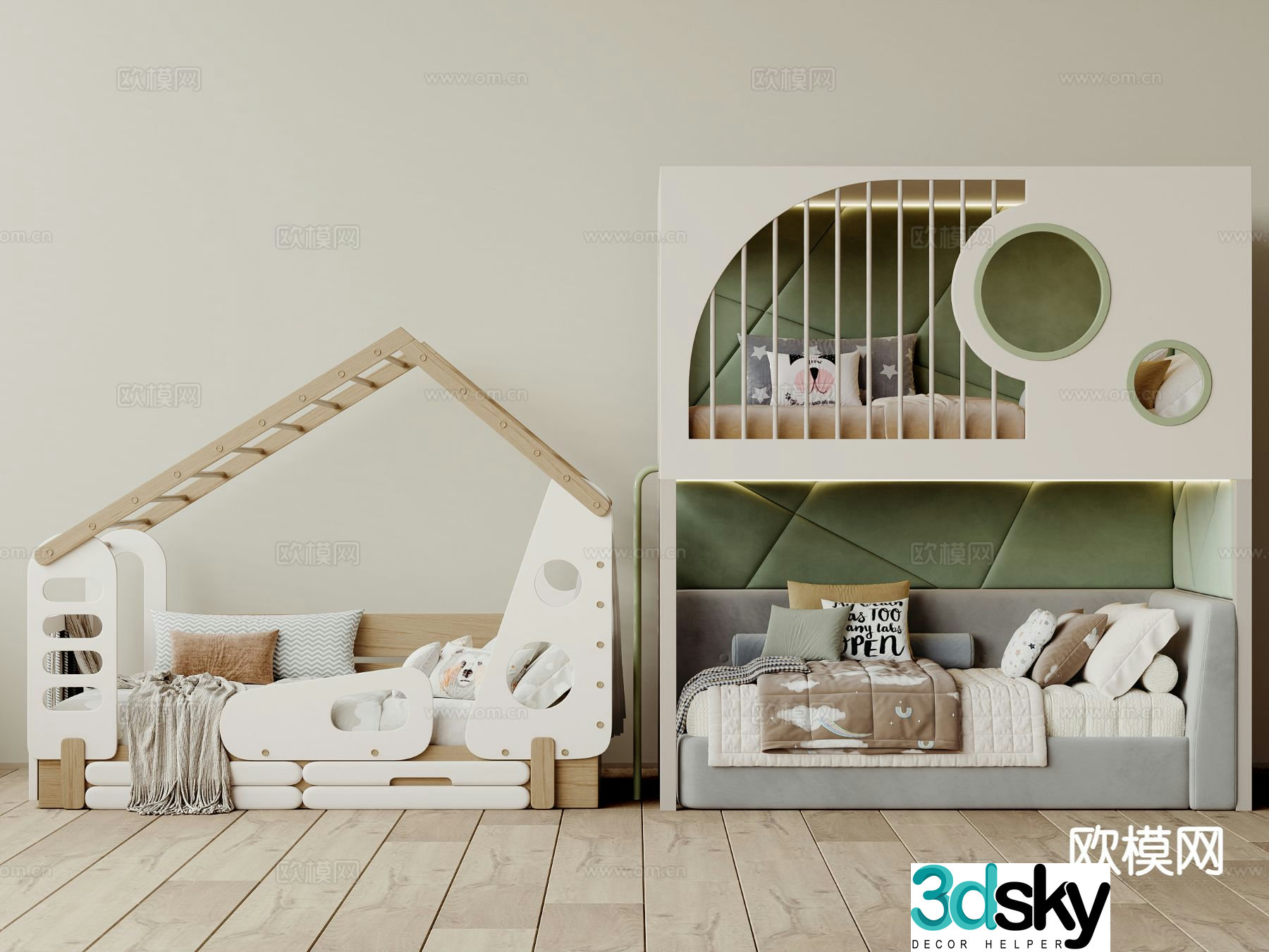 Modern children’s bed 3d model