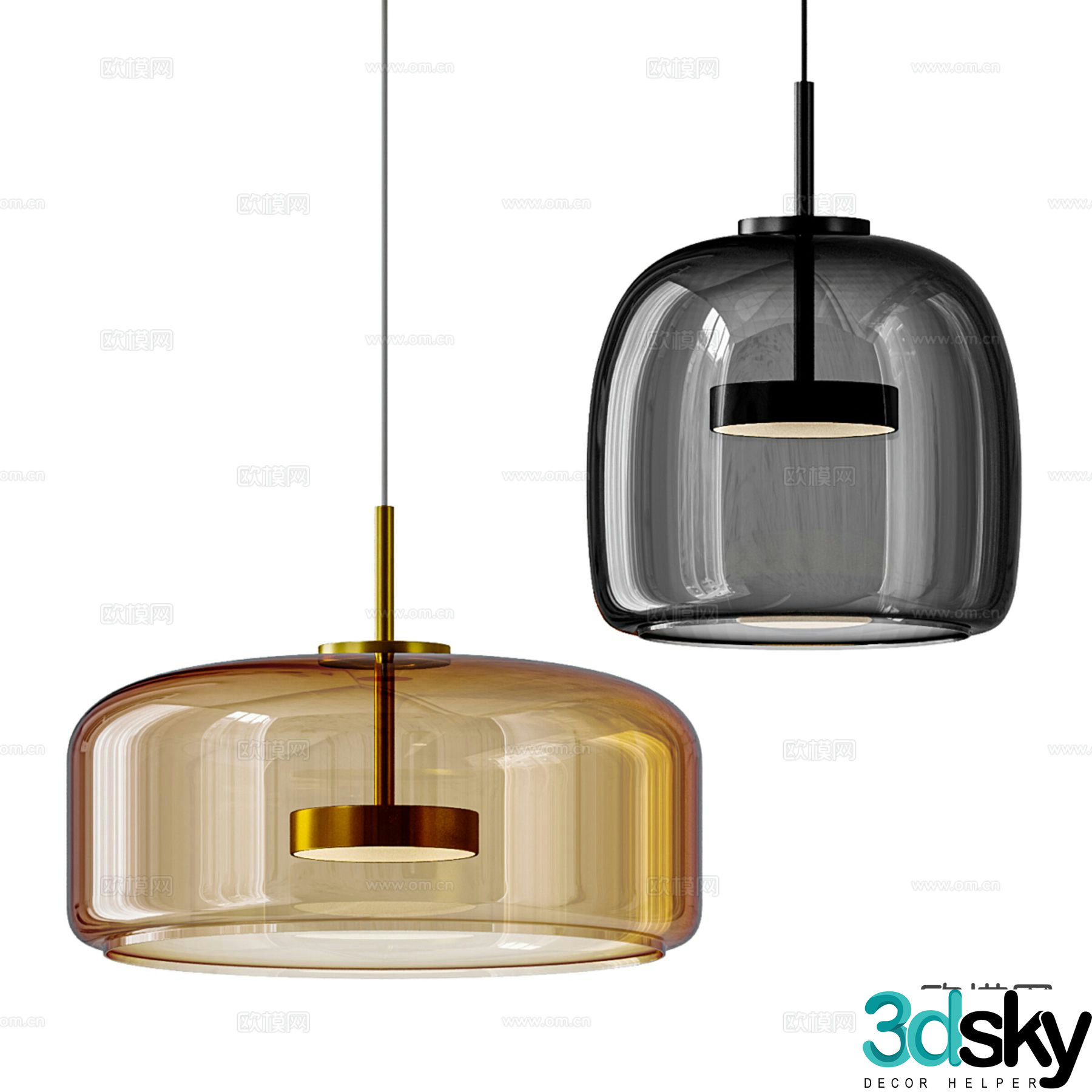 Modern glass chandelier small chandelier 3d model