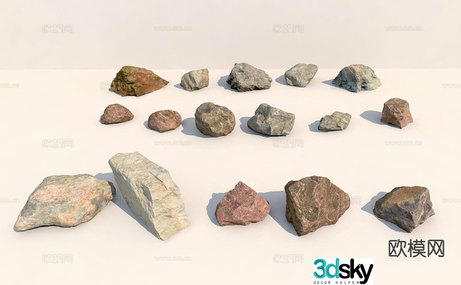 stone rock stone 3d model
