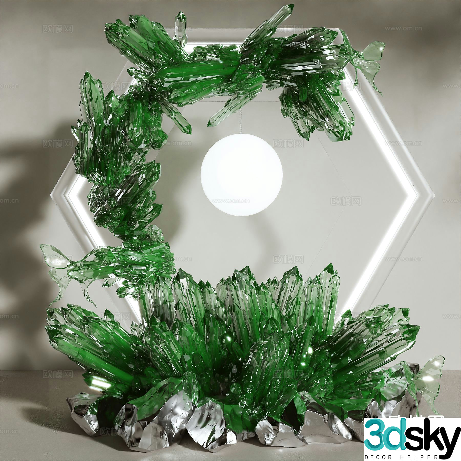 Modern art installation 3d model