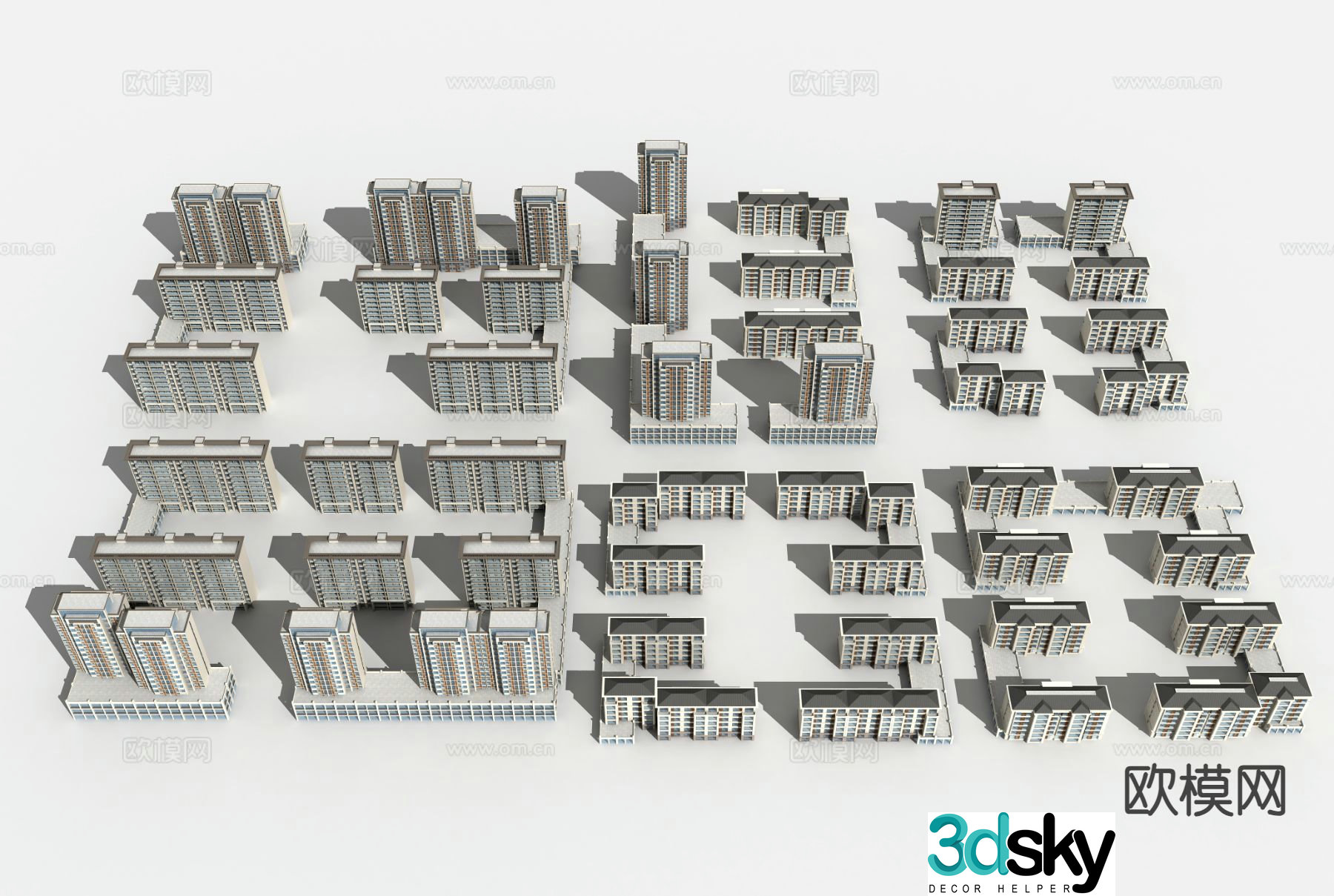 High-rise residential building 3D model