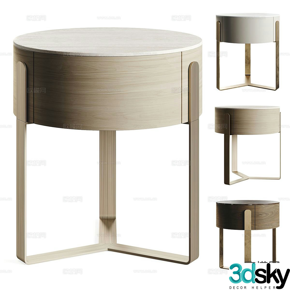 Capital AUREA modern round bedside table 3d model