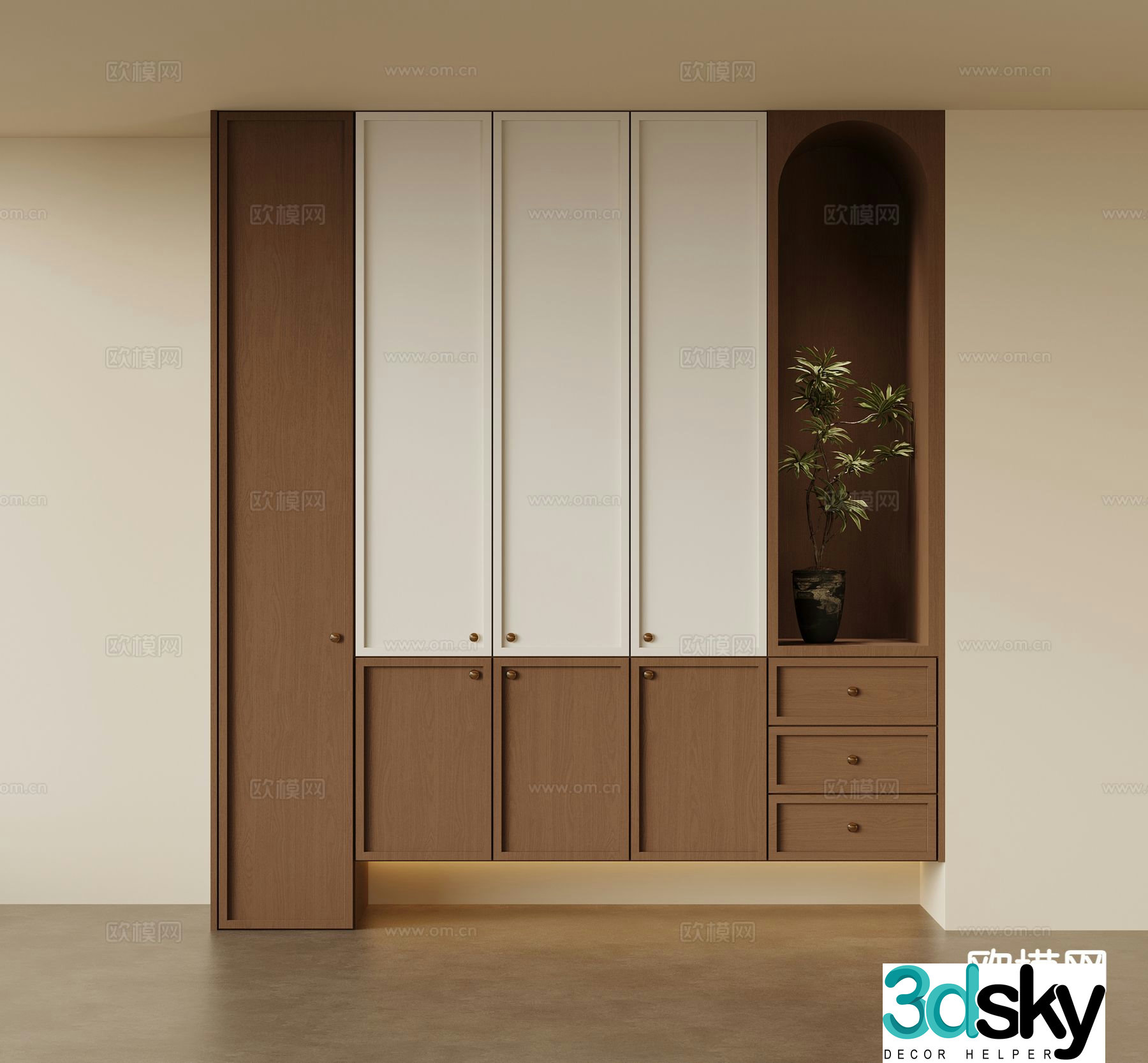 Medieval style entry shoe cabinet entrance shoe cabinet 3D model