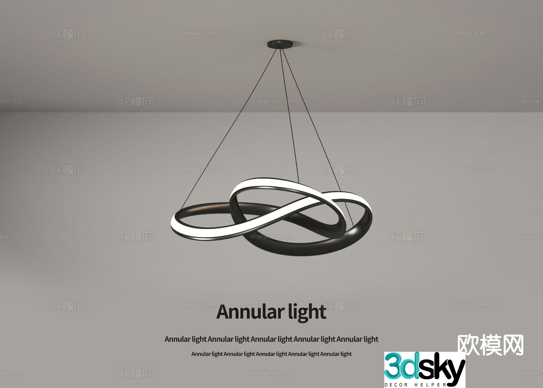 Modern ring chandelier 3d model