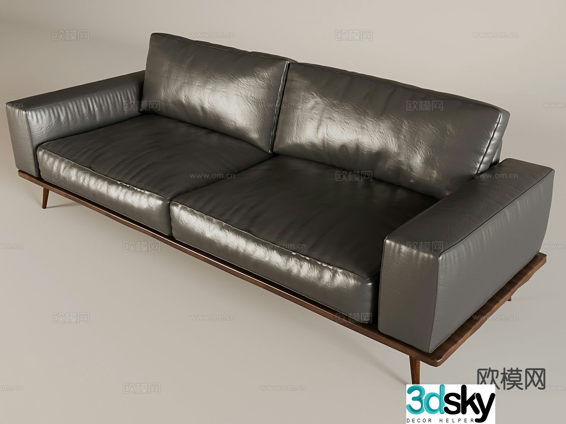 Italian sofa double sofa leather sofa 3D model