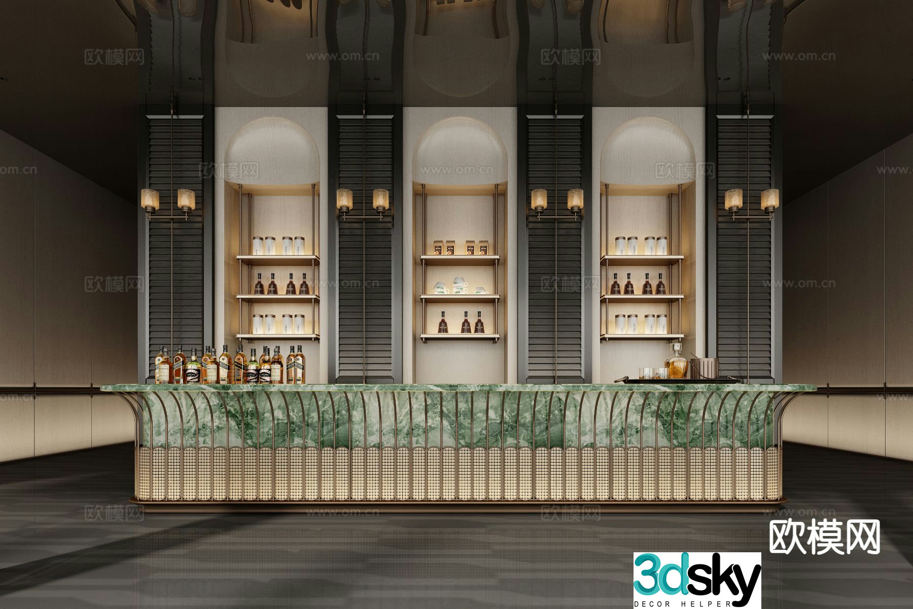 Modern sales office bar coffee bar 3d model