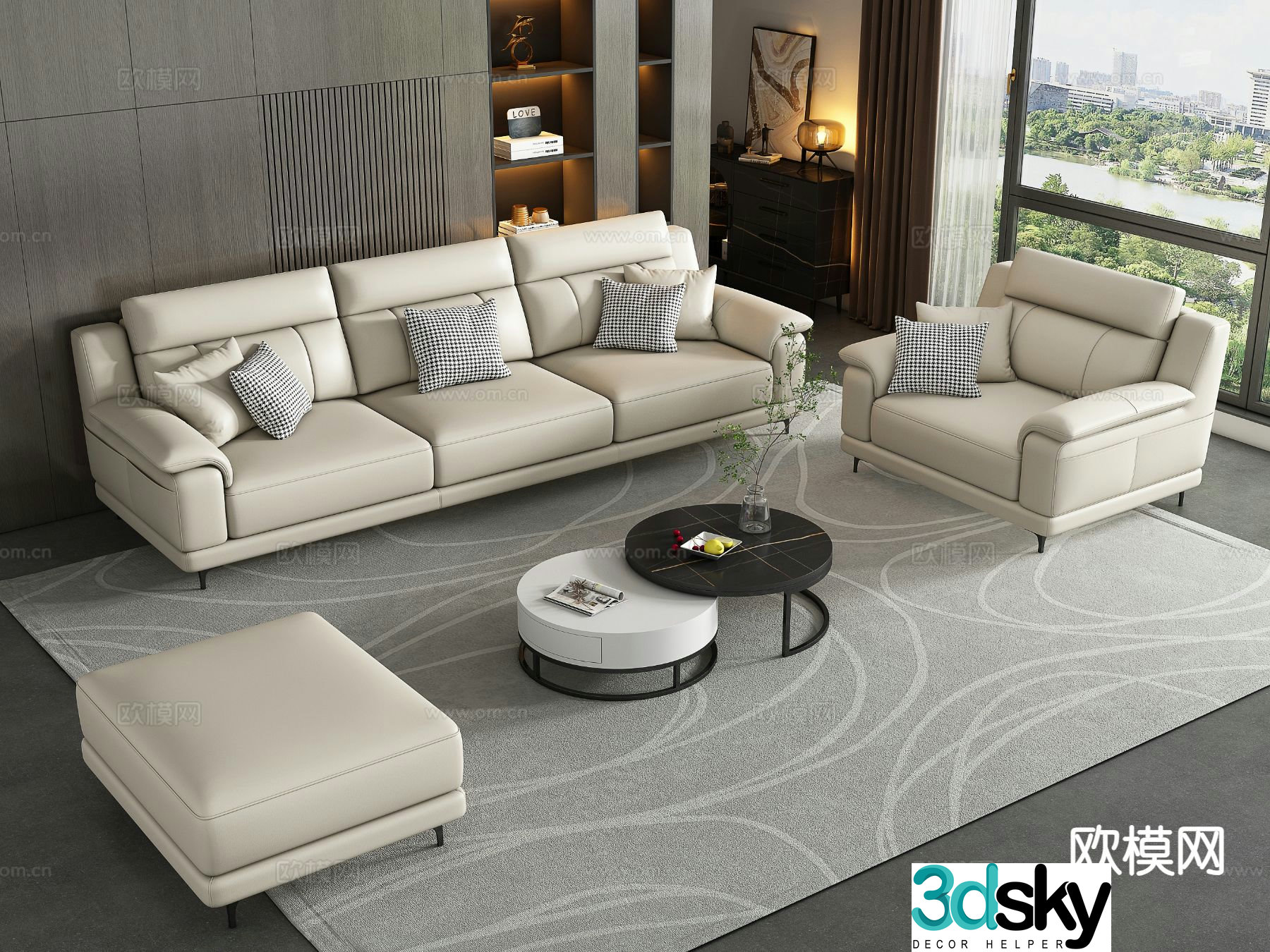 Modern sectional sofa 3d model