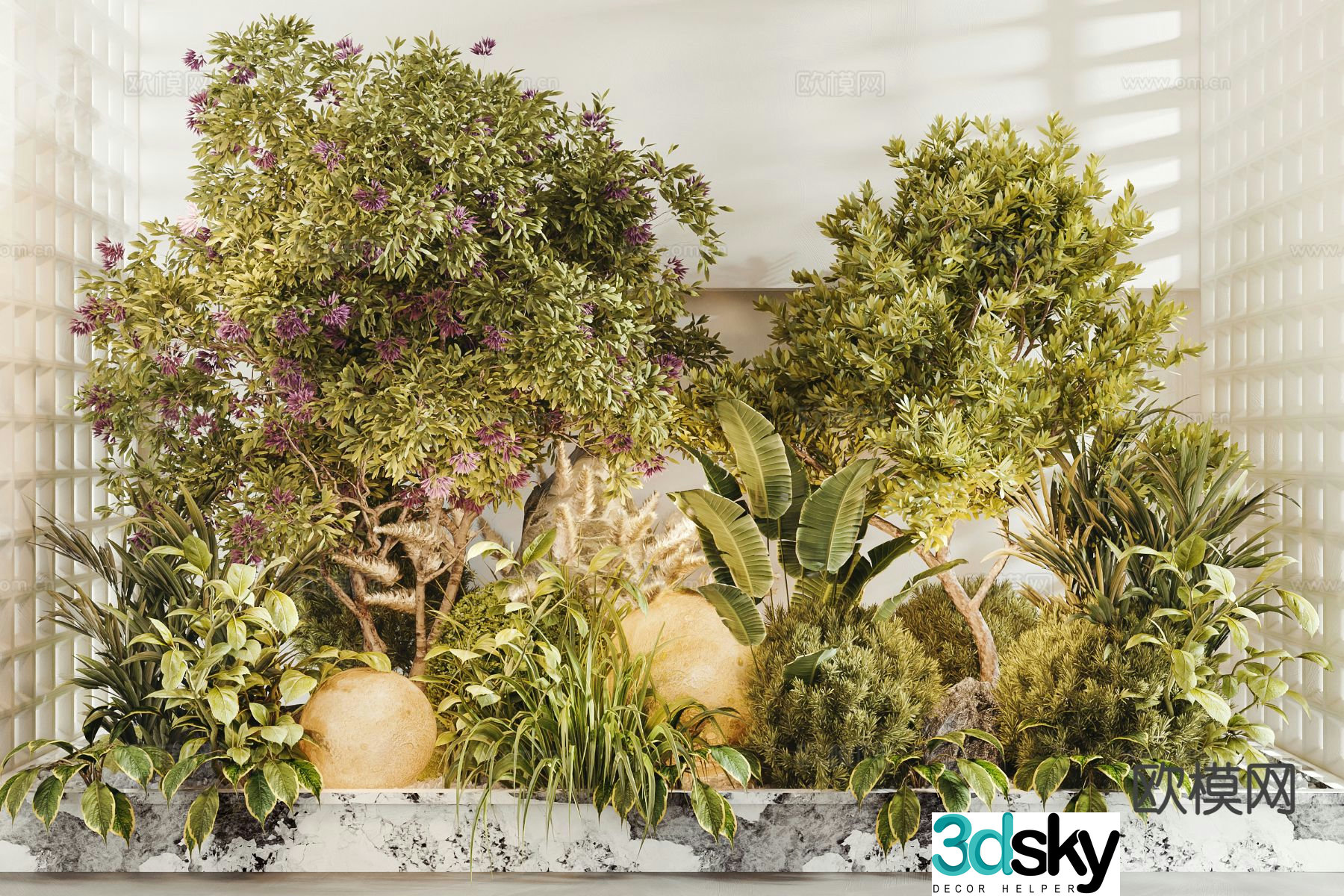 Modern indoor landscaping plant landscaping 3d model