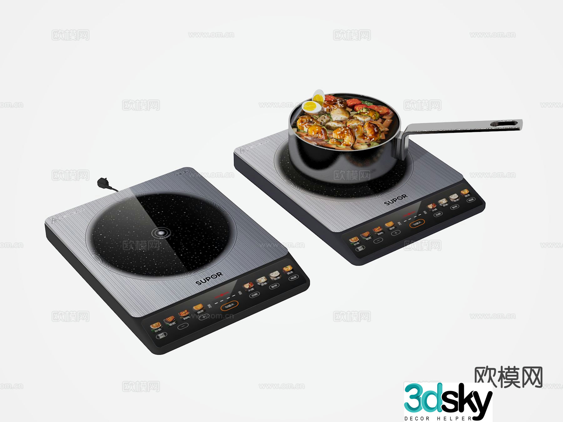 Modern induction cooker 3d model