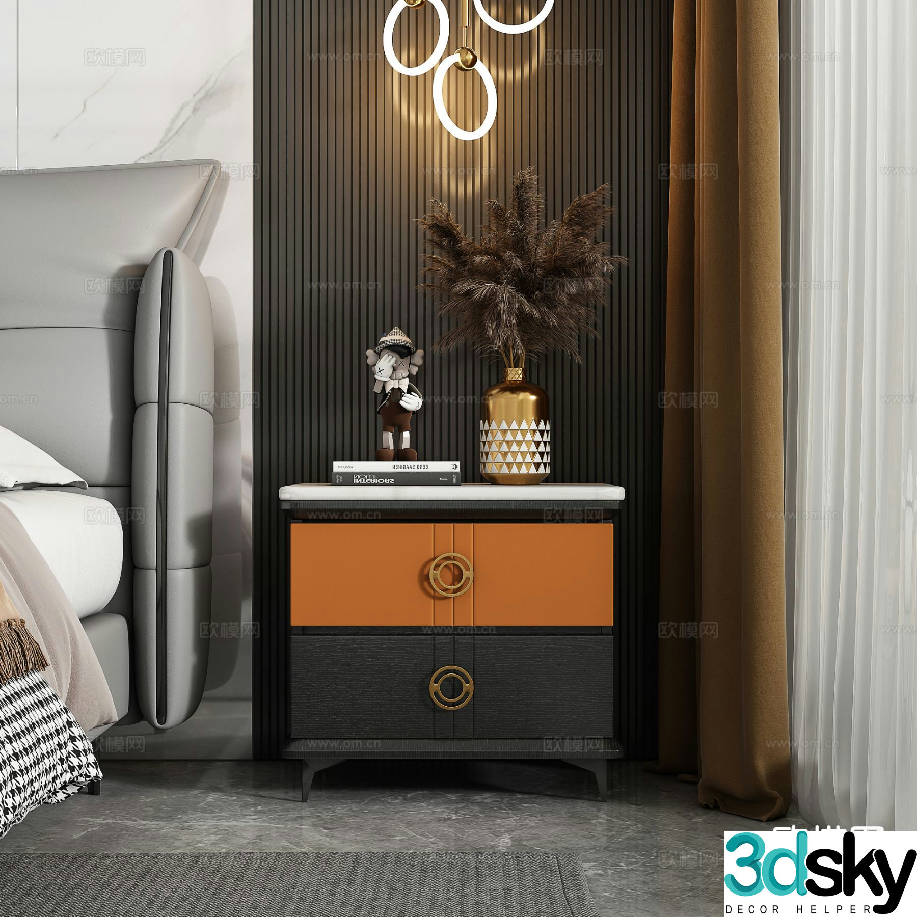 Modern bedside table 3d model