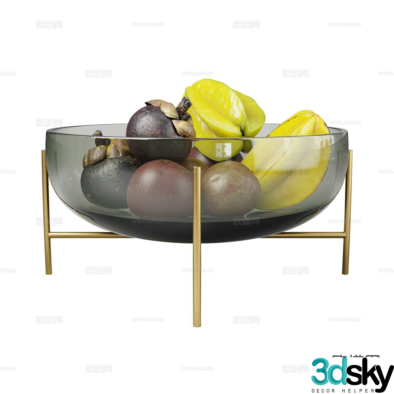 Modern star fruit fruit tray 3d model