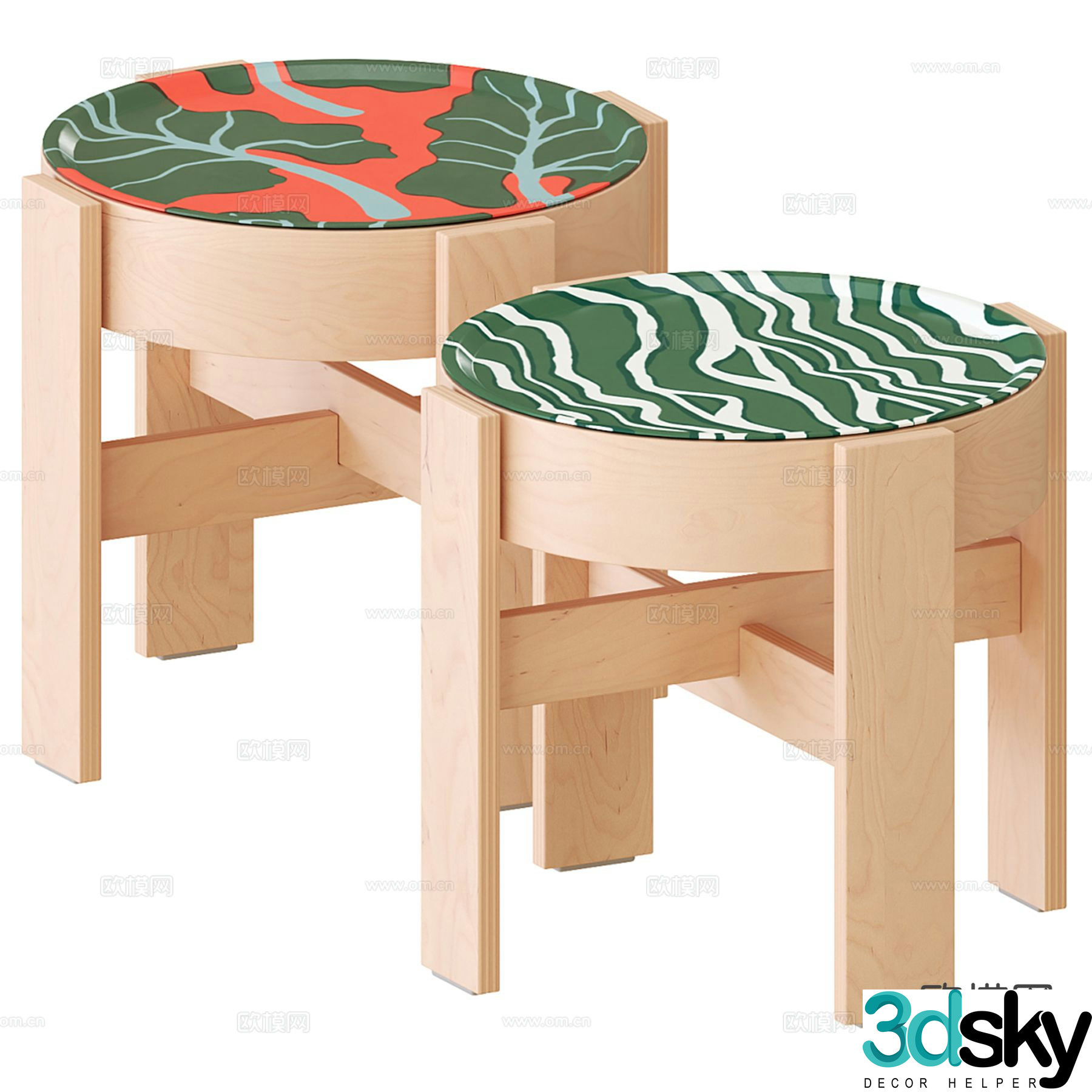 Modern children’s side table round table d model