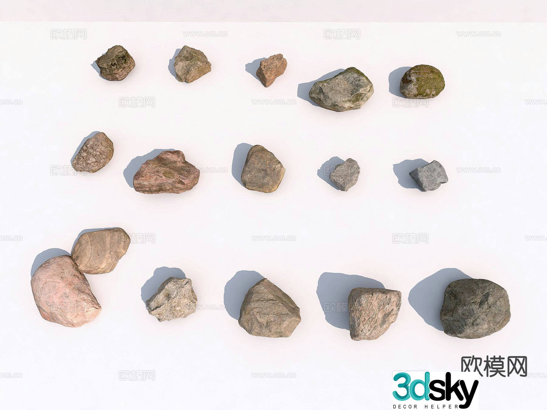stone rock stone 3d model