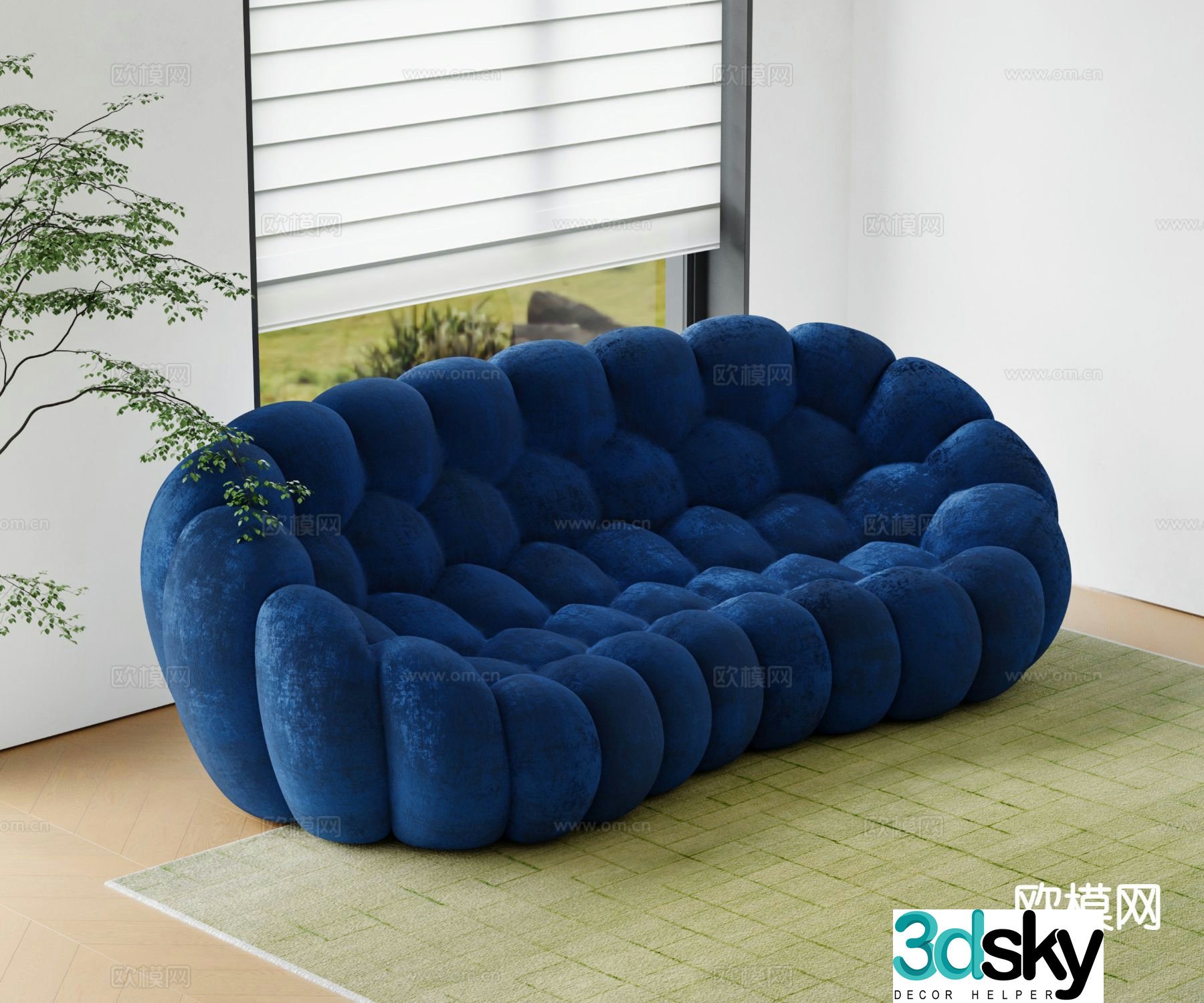 Curved sofa bubble sofa special shaped sofa 3d model