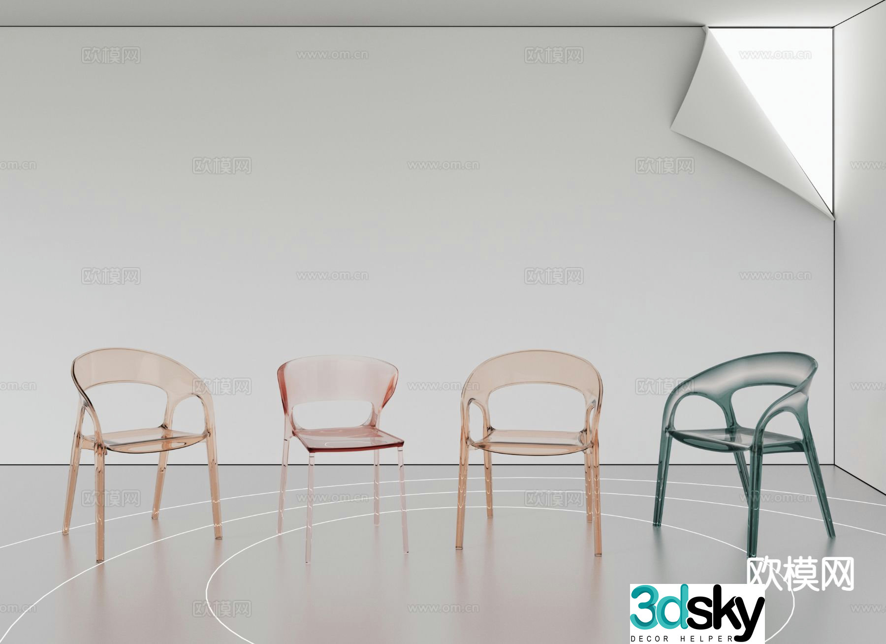 Acrylic chair leisure chair 3d model