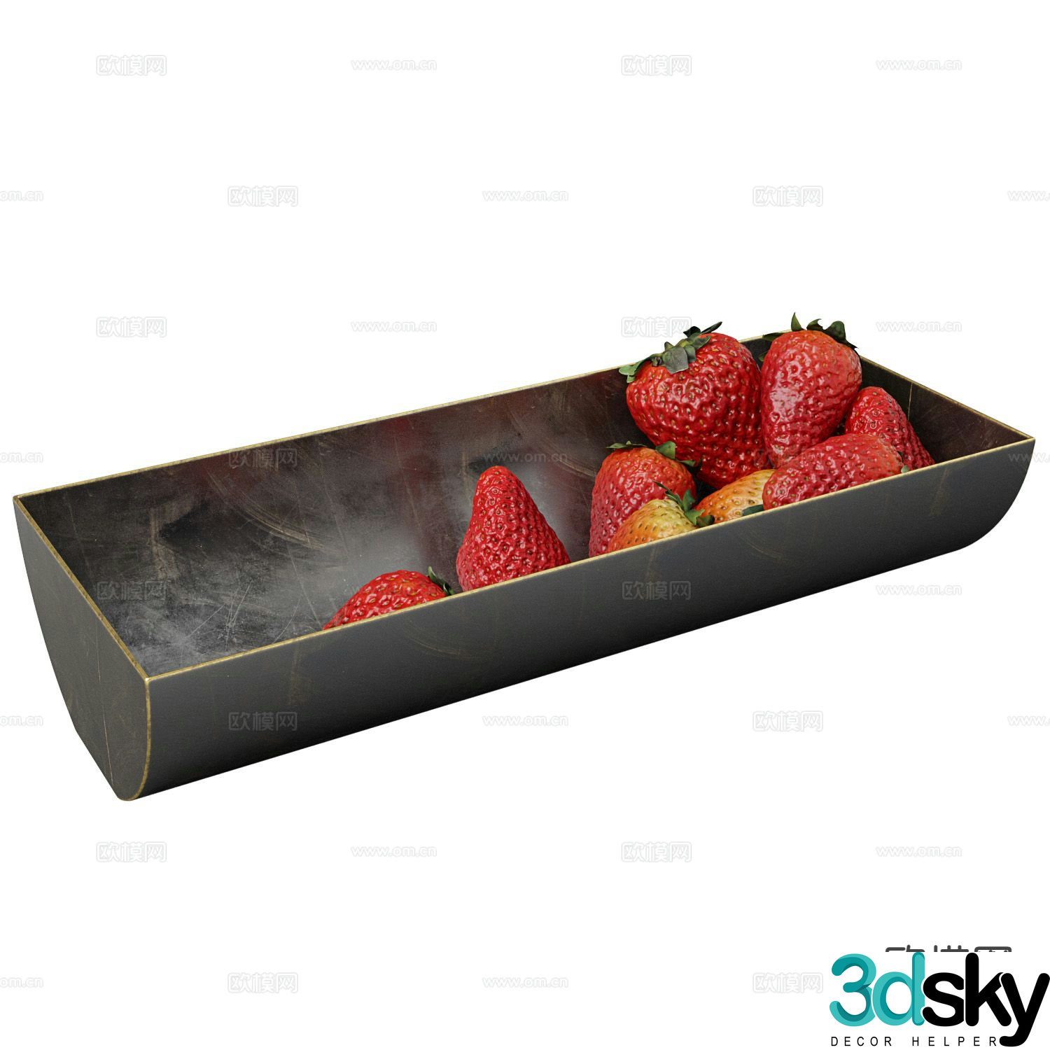 Strawberry Fruit Tray Fruit Tray 3D Model