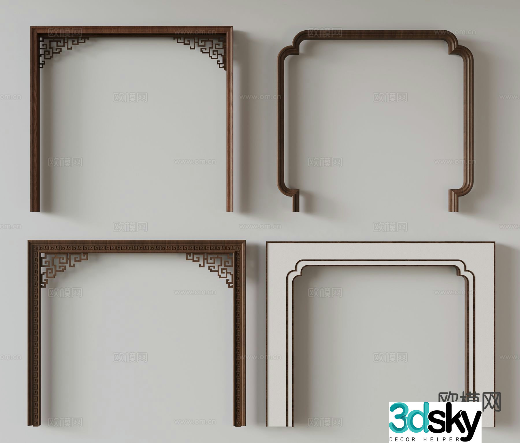 New Chinese door cover doorway door hole 3D model