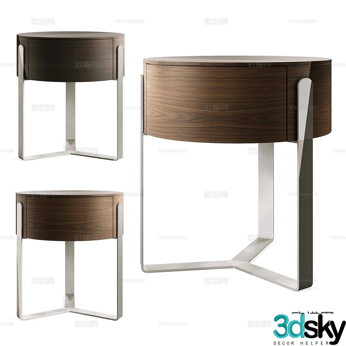Capital modern round bedside table 3d model
