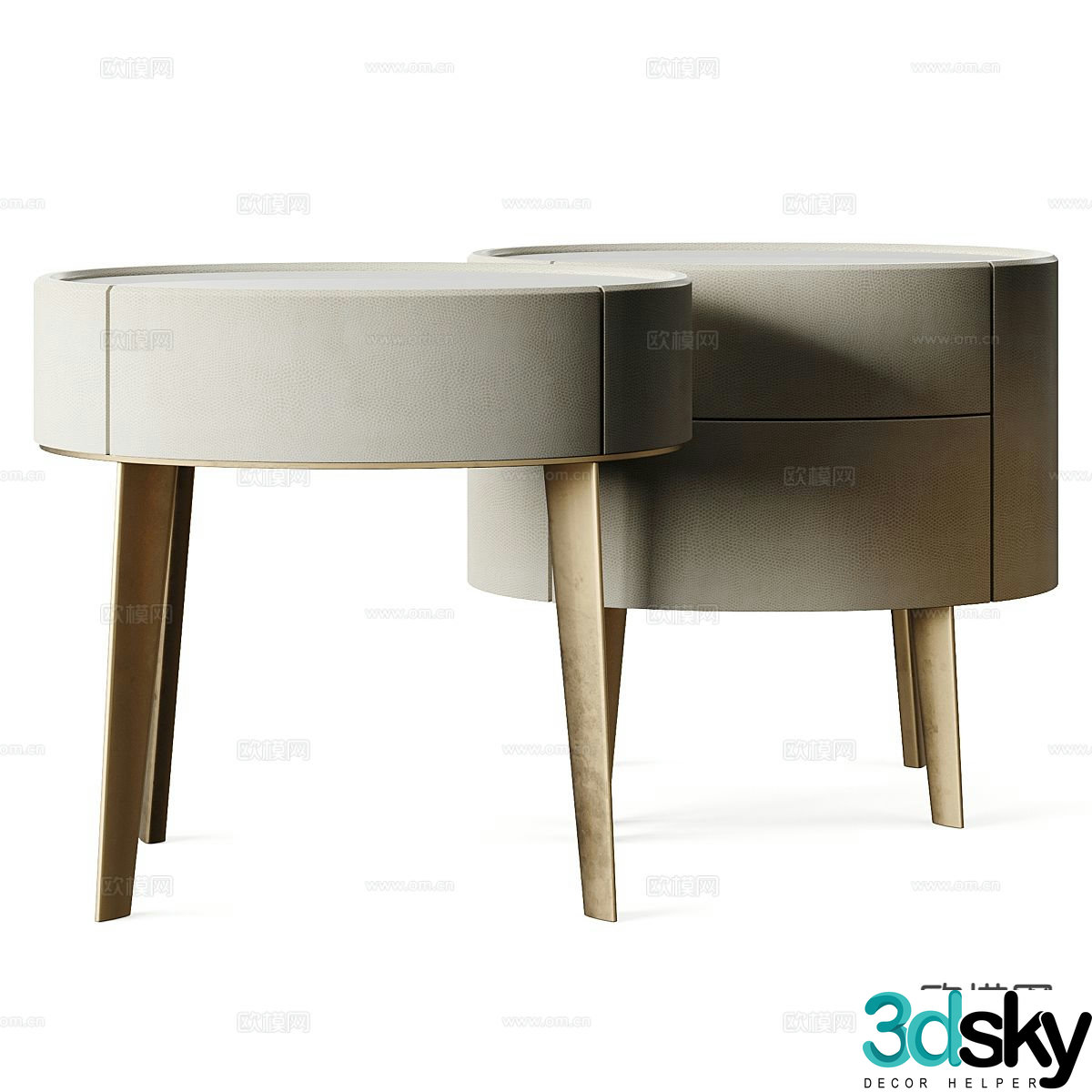 Poliform KELLY oval bedside table 3d model