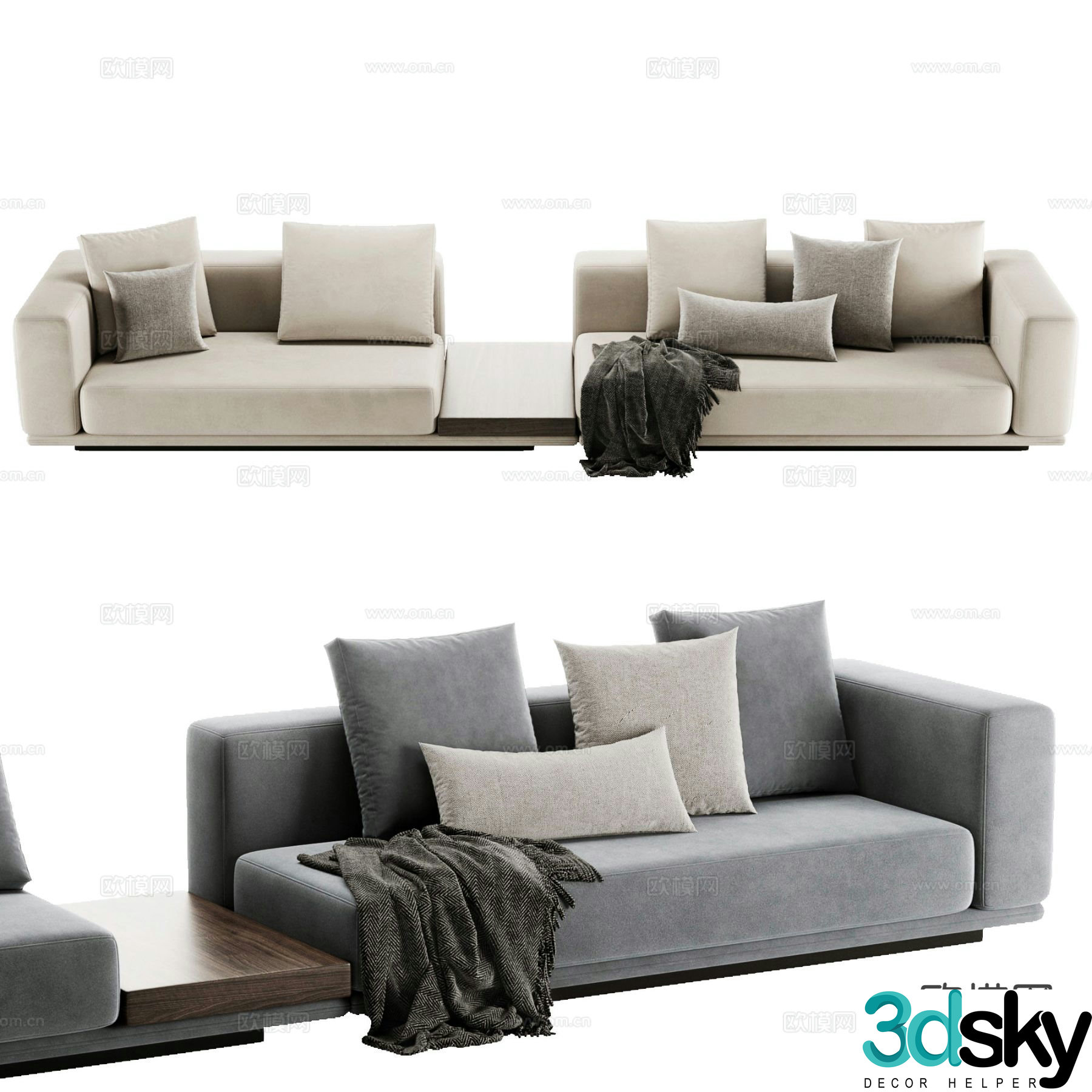 Minotti HORIZONTE multi-person sofa 3d model