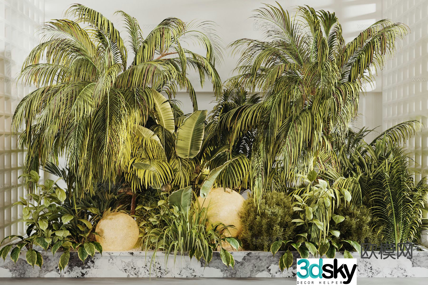 Modern indoor landscaping plant landscaping 3d model
