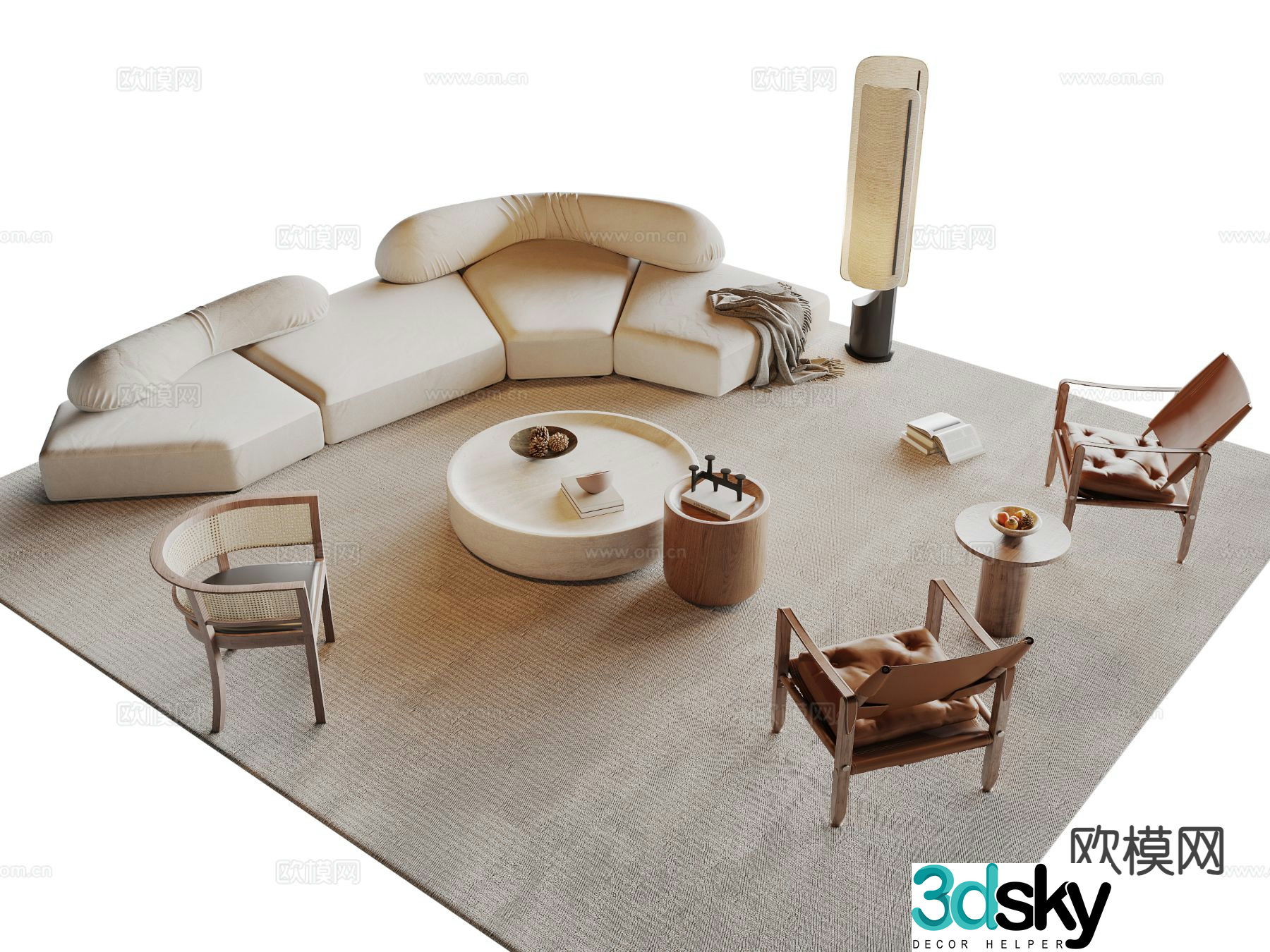 Modern sofa set 3d model