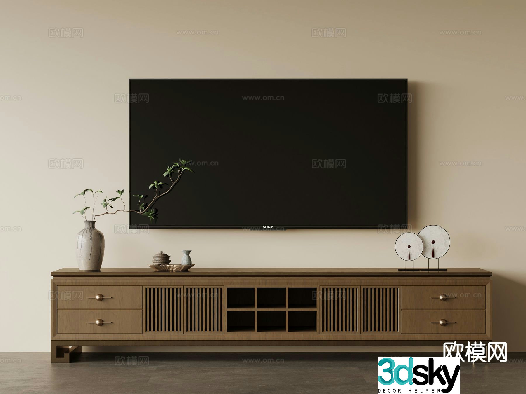 New Chinese style TV cabinet 3d model