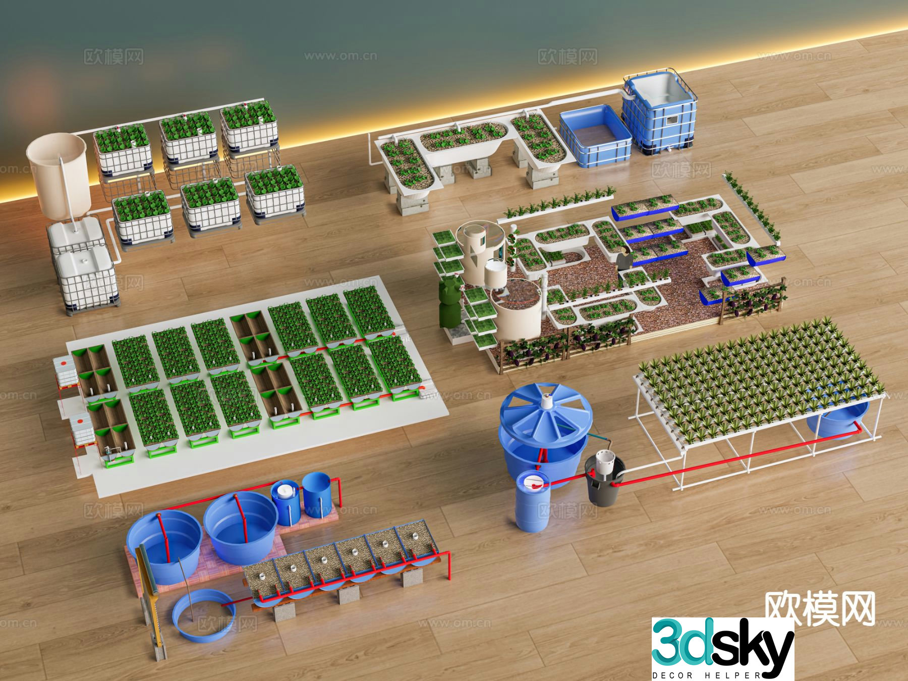 Modern irrigation equipment vegetable garden breeding equipment 3D model