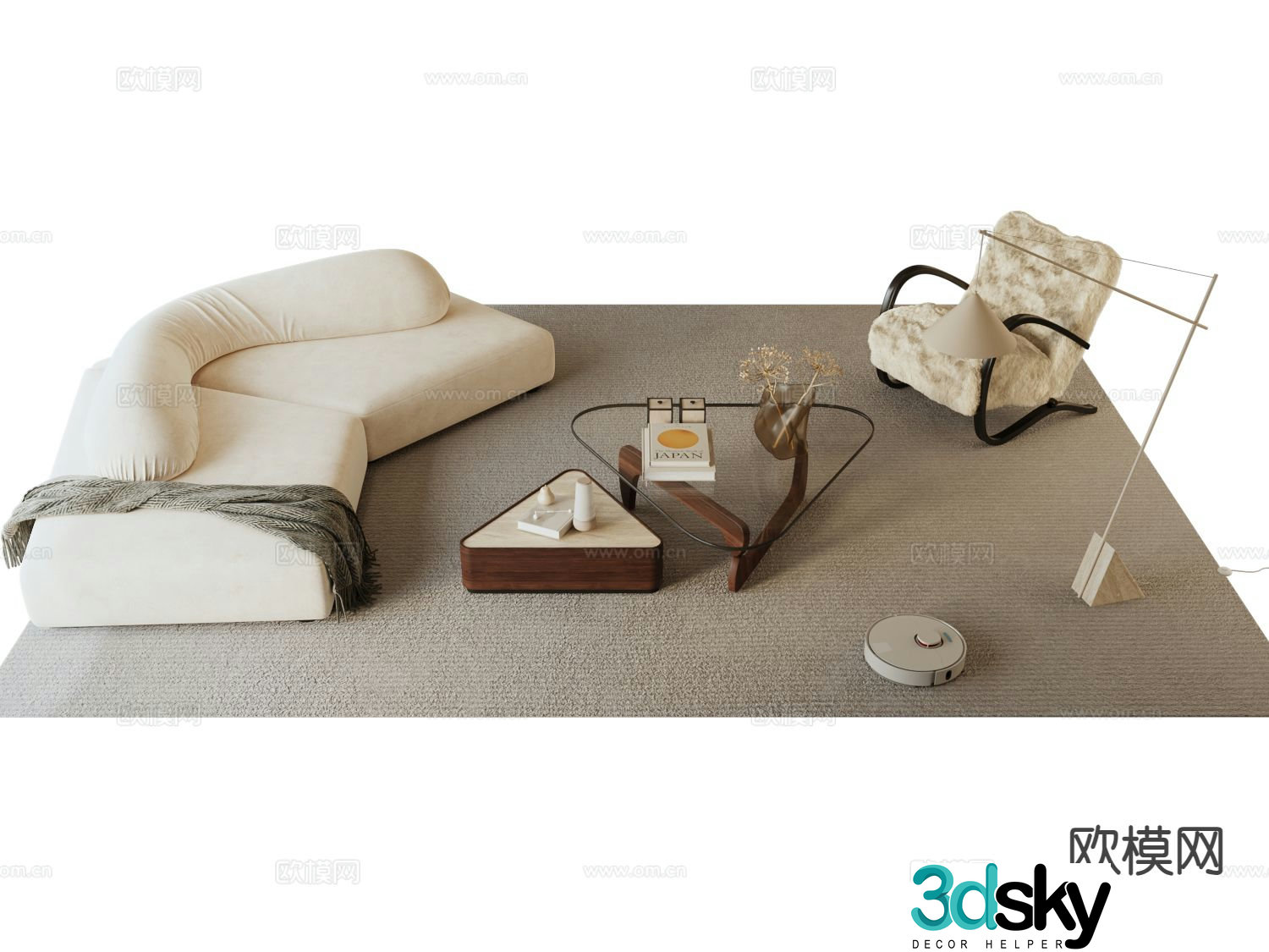 Medieval style modular sofa 3D model